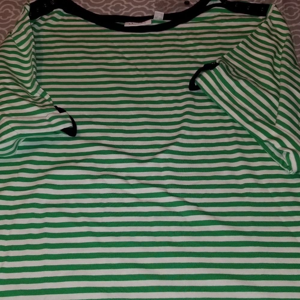 3x denim and company, striped t NWT